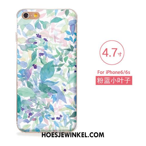 iPhone 6 / 6s Hoesje Nieuw Blauw Bloemen, iPhone 6 / 6s Hoesje Kunst Zacht