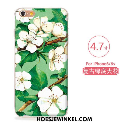 iPhone 6 / 6s Hoesje Nieuw Blauw Bloemen, iPhone 6 / 6s Hoesje Kunst Zacht