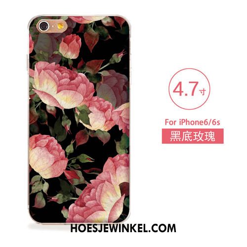 iPhone 6 / 6s Hoesje Nieuw Blauw Bloemen, iPhone 6 / 6s Hoesje Kunst Zacht