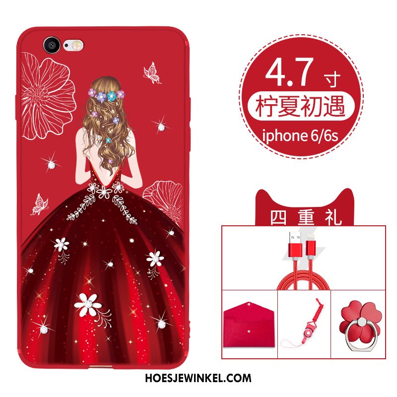 iPhone 6 / 6s Hoesje Rood Anti-fall Dun, iPhone 6 / 6s Hoesje All Inclusive Persoonlijk