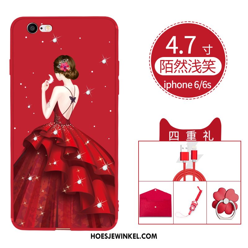 iPhone 6 / 6s Hoesje Rood Anti-fall Dun, iPhone 6 / 6s Hoesje All Inclusive Persoonlijk