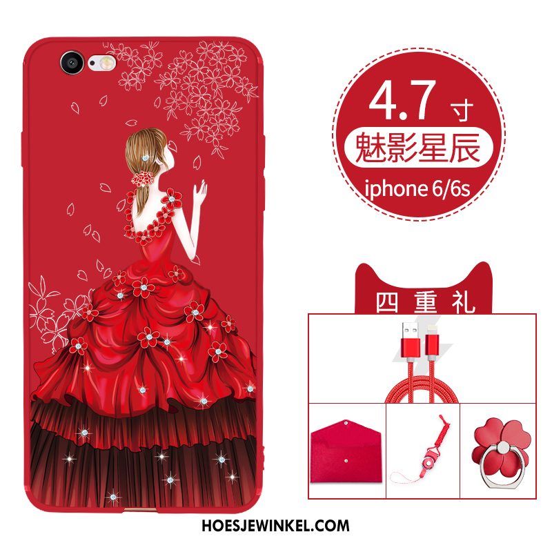 iPhone 6 / 6s Hoesje Rood Anti-fall Dun, iPhone 6 / 6s Hoesje All Inclusive Persoonlijk