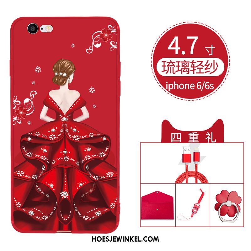 iPhone 6 / 6s Hoesje Rood Anti-fall Dun, iPhone 6 / 6s Hoesje All Inclusive Persoonlijk