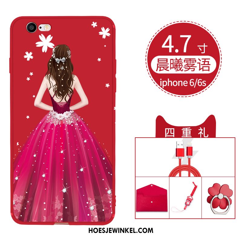 iPhone 6 / 6s Hoesje Rood Anti-fall Dun, iPhone 6 / 6s Hoesje All Inclusive Persoonlijk