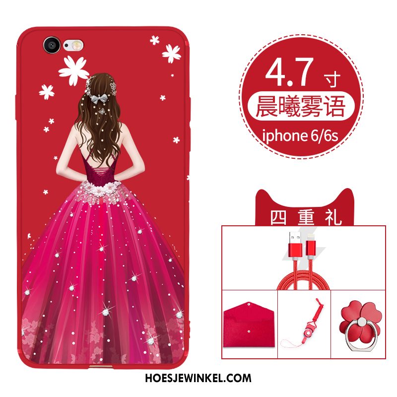 iPhone 6 / 6s Hoesje Rood Anti-fall Dun, iPhone 6 / 6s Hoesje All Inclusive Persoonlijk