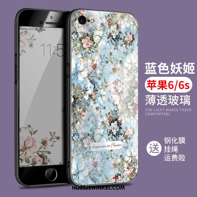 iPhone 6 / 6s Hoesje Siliconen Hoes Zwart, iPhone 6 / 6s Hoesje Glas Persoonlijk