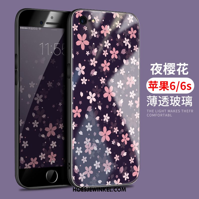 iPhone 6 / 6s Hoesje Siliconen Hoes Zwart, iPhone 6 / 6s Hoesje Glas Persoonlijk