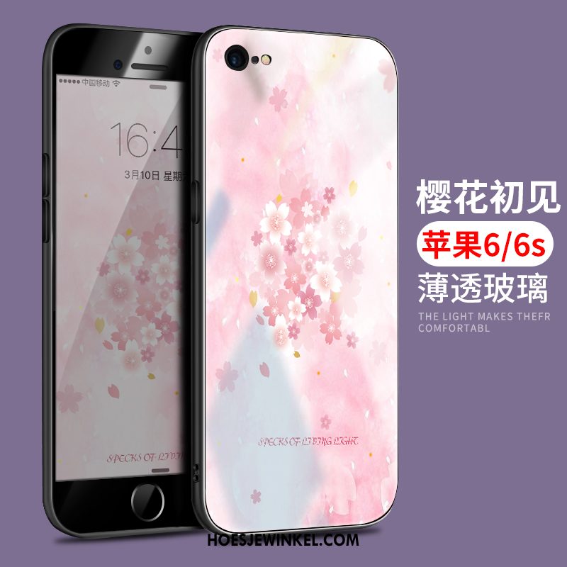 iPhone 6 / 6s Hoesje Siliconen Hoes Zwart, iPhone 6 / 6s Hoesje Glas Persoonlijk