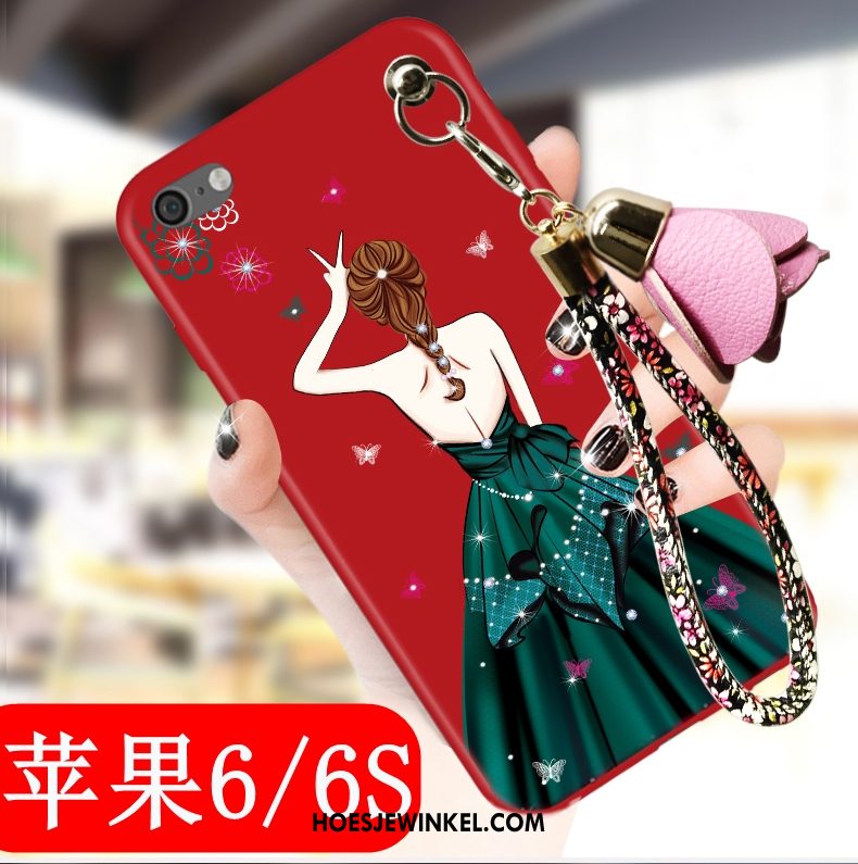 iPhone 6 / 6s Hoesje Trend Zwart Siliconen, iPhone 6 / 6s Hoesje All Inclusive Rood