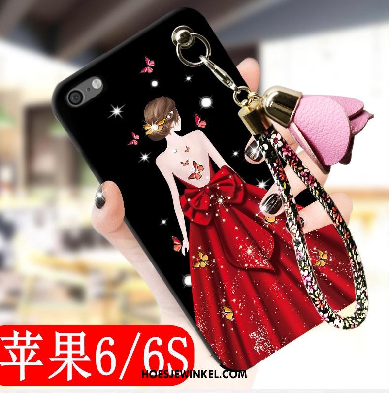 iPhone 6 / 6s Hoesje Trend Zwart Siliconen, iPhone 6 / 6s Hoesje All Inclusive Rood