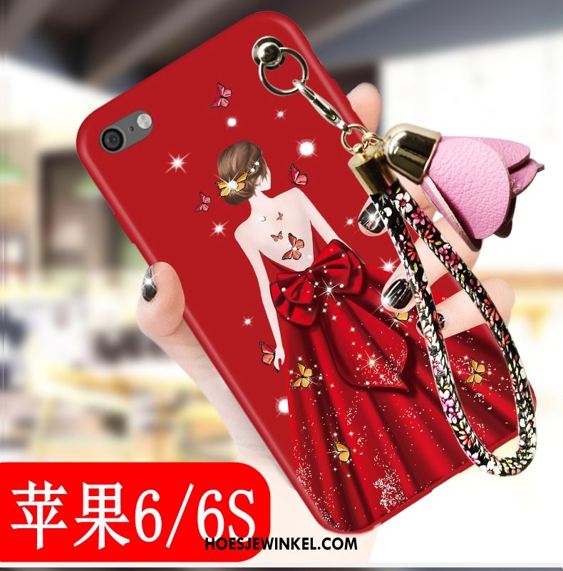 iPhone 6 / 6s Hoesje Trend Zwart Siliconen, iPhone 6 / 6s Hoesje All Inclusive Rood