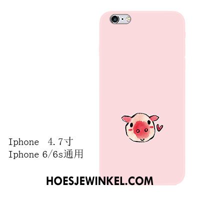 iPhone 6 / 6s Hoesje Zacht Hart Rood, iPhone 6 / 6s Hoesje Mobiele Telefoon Roze