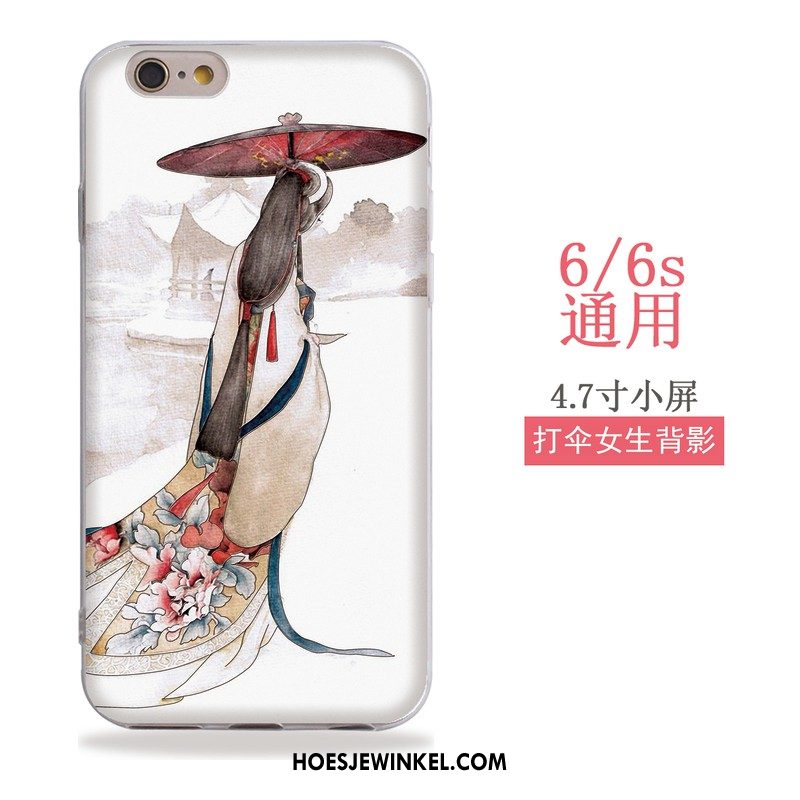 iPhone 6 / 6s Hoesje Zacht Hoes Wind, iPhone 6 / 6s Hoesje Reliëf Kunst