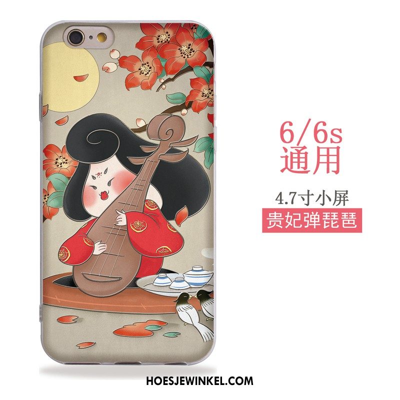 iPhone 6 / 6s Hoesje Zacht Hoes Wind, iPhone 6 / 6s Hoesje Reliëf Kunst