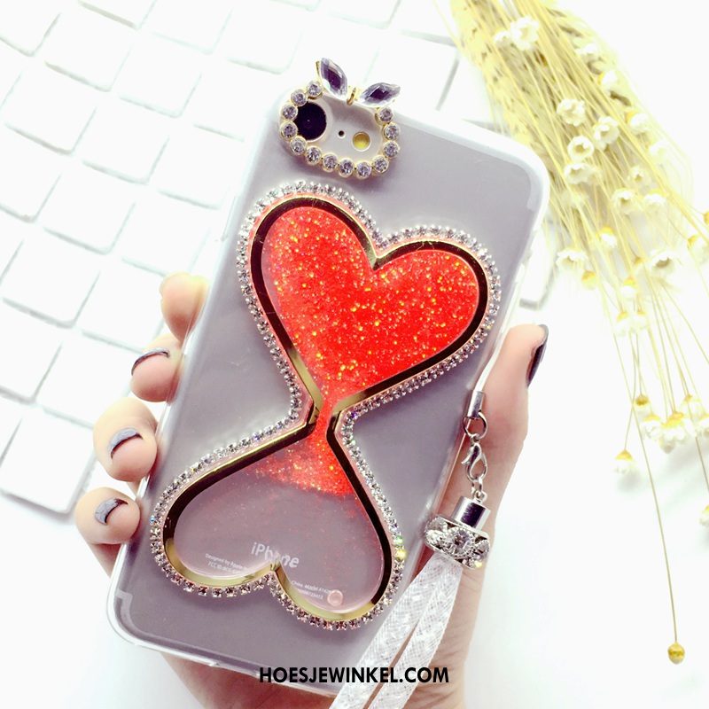 iPhone 6 / 6s Plus Hoesje Anti-fall Met Strass Siliconen, iPhone 6 / 6s Plus Hoesje Drijfzand Zacht Sandfarben