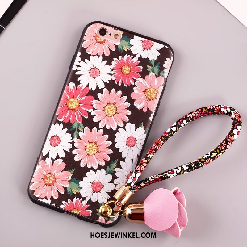 iPhone 6 / 6s Plus Hoesje Hoes Mobiele Telefoon Bloemen, iPhone 6 / 6s Plus Hoesje Roze