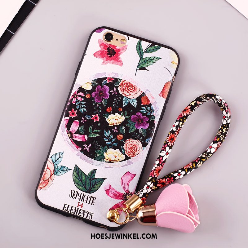 iPhone 6 / 6s Plus Hoesje Hoes Mobiele Telefoon Bloemen, iPhone 6 / 6s Plus Hoesje Roze