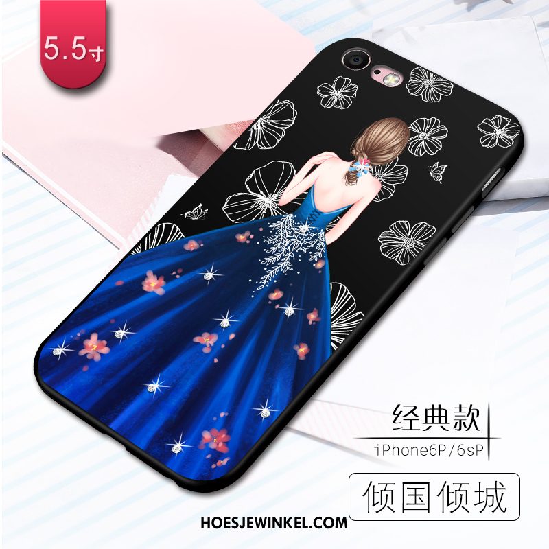 iPhone 6 / 6s Plus Hoesje Hoes Schrobben Zacht, iPhone 6 / 6s Plus Hoesje Siliconen Zwart