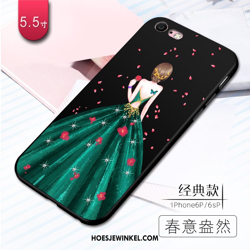 iPhone 6 / 6s Plus Hoesje Hoes Schrobben Zacht, iPhone 6 / 6s Plus Hoesje Siliconen Zwart