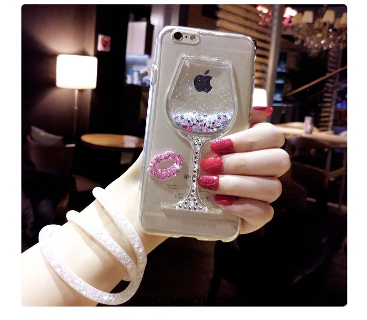 iPhone 6 / 6s Plus Hoesje Met Strass Drijfzand Bescherming, iPhone 6 / 6s Plus Hoesje Hanger Rood