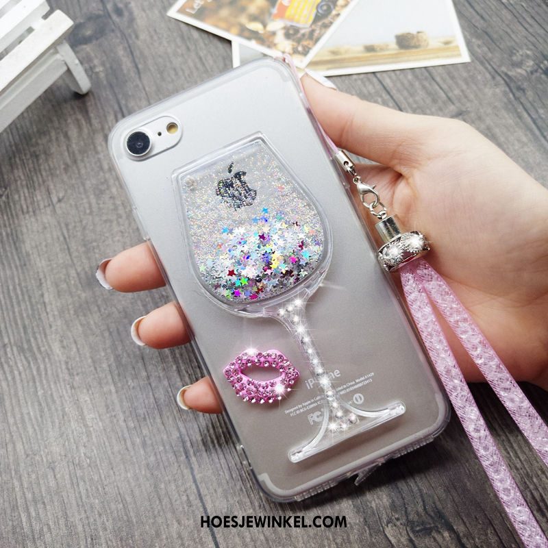 iPhone 6 / 6s Plus Hoesje Met Strass Drijfzand Bescherming, iPhone 6 / 6s Plus Hoesje Hanger Rood