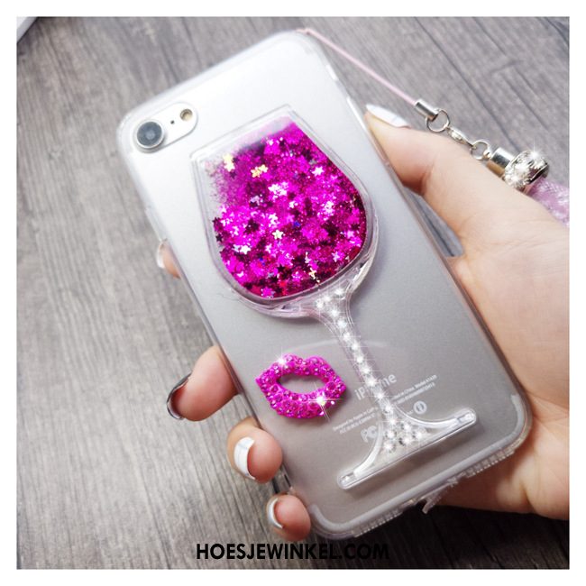 iPhone 6 / 6s Plus Hoesje Met Strass Drijfzand Bescherming, iPhone 6 / 6s Plus Hoesje Hanger Rood