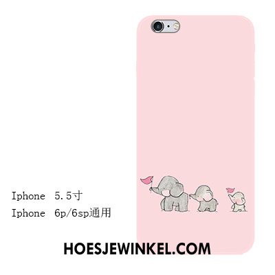 iPhone 6 / 6s Plus Hoesje Mobiele Telefoon Anti-fall Hanger, iPhone 6 / 6s Plus Hoesje Reliëf Roze