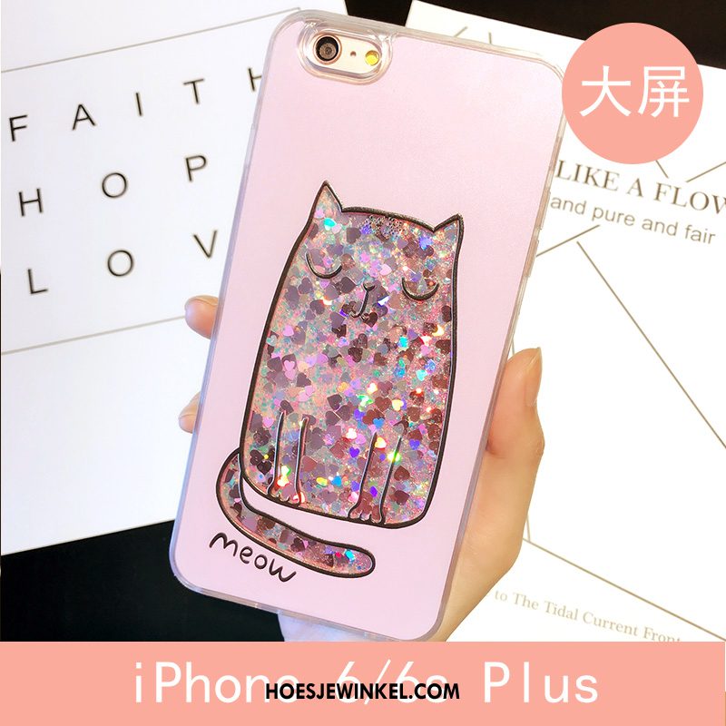 iPhone 6 / 6s Plus Hoesje Roze All Inclusive Anti-fall, iPhone 6 / 6s Plus Hoesje Kat Drijfzand