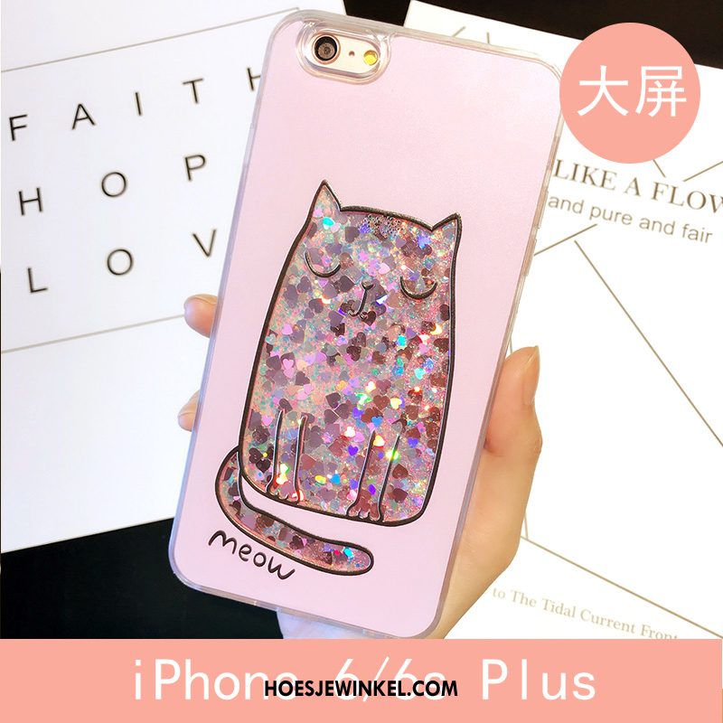 iPhone 6 / 6s Plus Hoesje Roze All Inclusive Anti-fall, iPhone 6 / 6s Plus Hoesje Kat Drijfzand