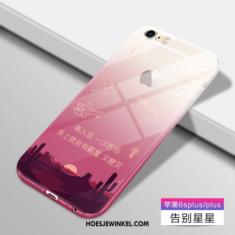 iPhone 6 / 6s Plus Hoesje Roze Anti-fall Doorzichtig, iPhone 6 / 6s Plus Hoesje All Inclusive Siliconen