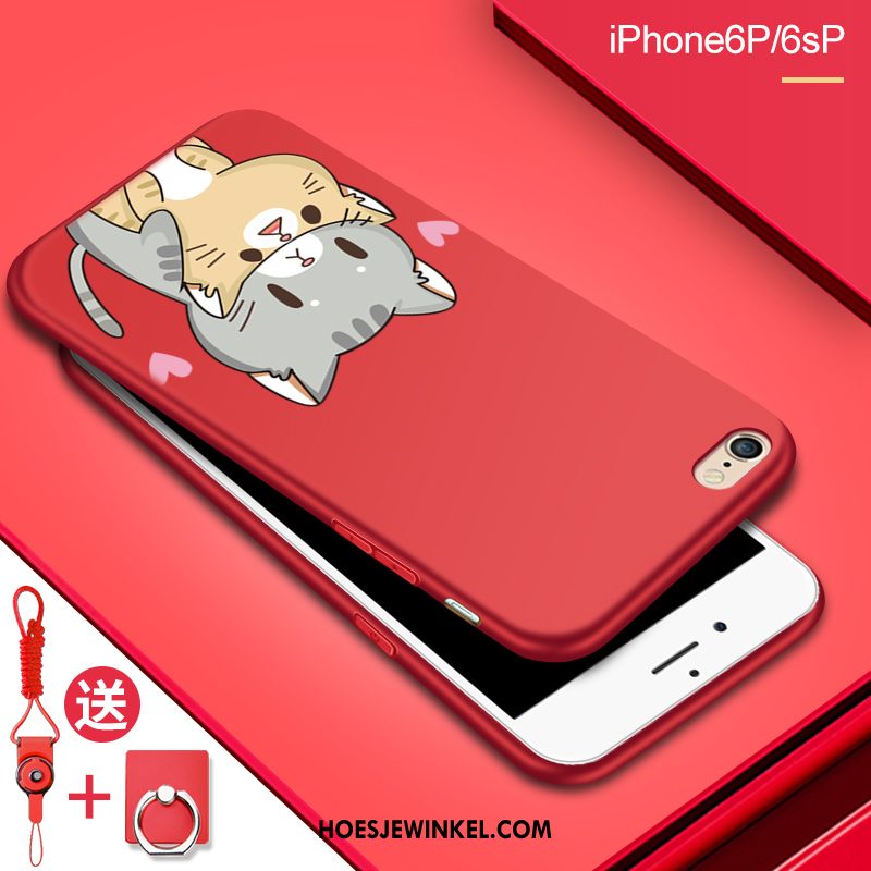 iPhone 6 / 6s Plus Hoesje Siliconen Scheppend Anti-fall, iPhone 6 / 6s Plus Hoesje Rood Lovers