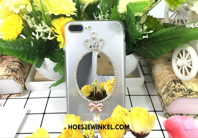 iPhone 7 Plus Hoesje Goud Hanger Met Strass, iPhone 7 Plus Hoesje Bescherming Hoes