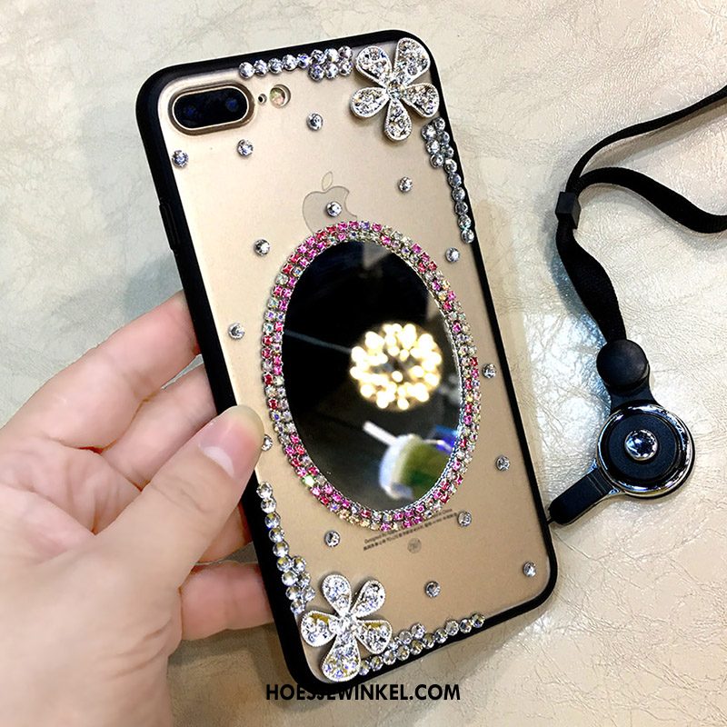 iPhone 7 Plus Hoesje Hoes Met Strass Zacht, iPhone 7 Plus Hoesje Doorzichtig Hanger