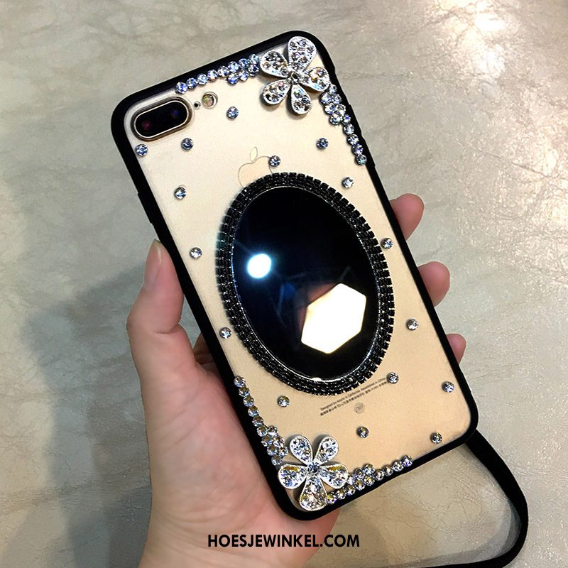 iPhone 7 Plus Hoesje Hoes Met Strass Zacht, iPhone 7 Plus Hoesje Doorzichtig Hanger