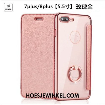 iPhone 7 Plus Hoesje Leren Etui Clamshell Echt Leer, iPhone 7 Plus Hoesje Bescherming Kaart