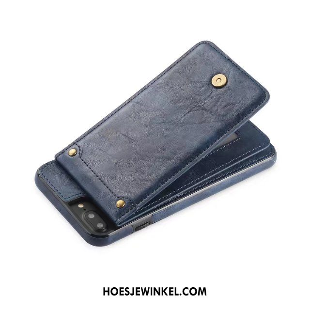 iPhone 7 Plus Hoesje Mobiele Telefoon Leren Etui Kaart, iPhone 7 Plus Hoesje Verwijderbaar Kaart Tas Braun