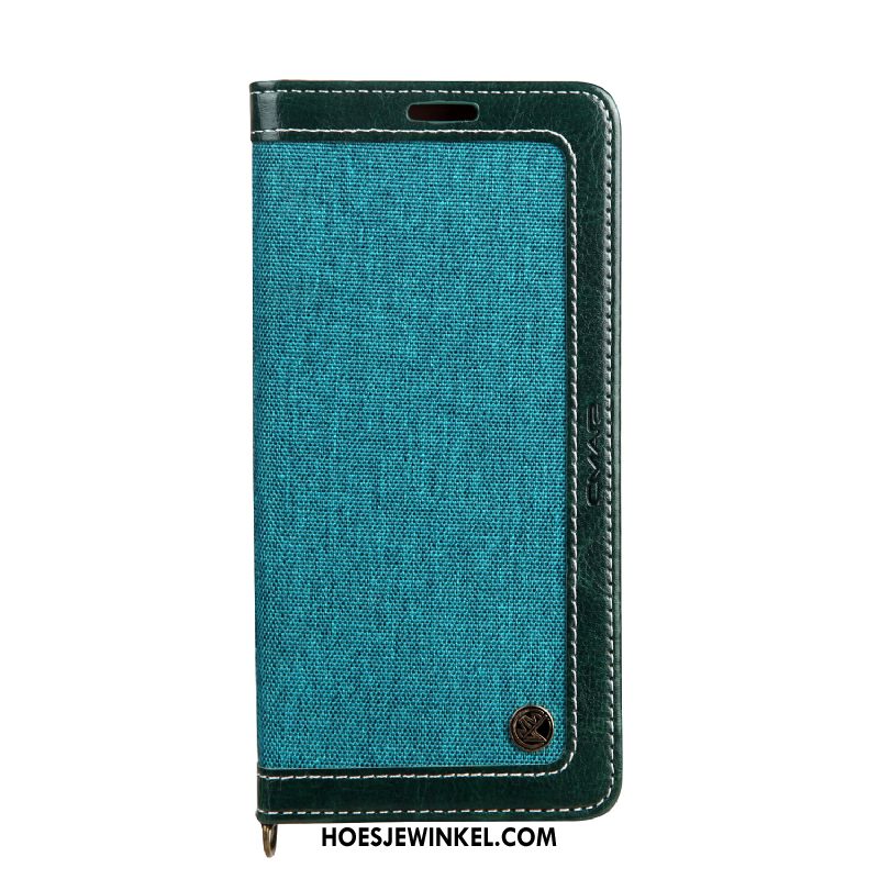 iPhone 7 Plus Hoesje Patroon Leren Etui Denim, iPhone 7 Plus Hoesje Hanger Groen