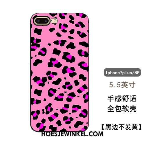 iPhone 7 Plus Hoesje Siliconen Luipaard Elegante, iPhone 7 Plus Hoesje Lovers Mobiele Telefoon Braun
