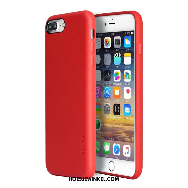 iPhone 7 Plus Hoesje Trendy Merk Anti-fall Roze, iPhone 7 Plus Hoesje Hoes Leren Etui