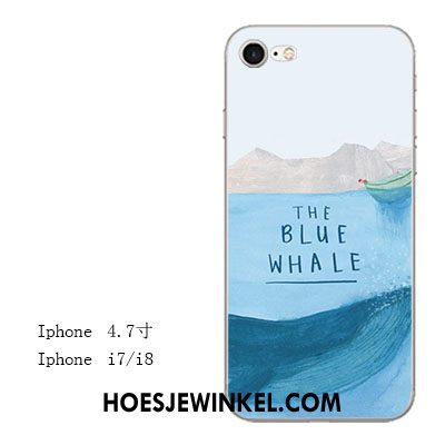 iPhone 8 Hoesje Anti-fall Kunst Blauw, iPhone 8 Hoesje Bescherming Siliconen