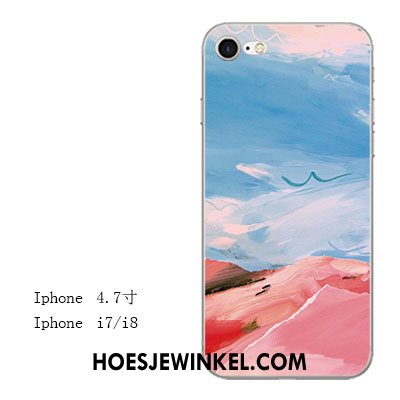 iPhone 8 Hoesje Anti-fall Kunst Blauw, iPhone 8 Hoesje Bescherming Siliconen