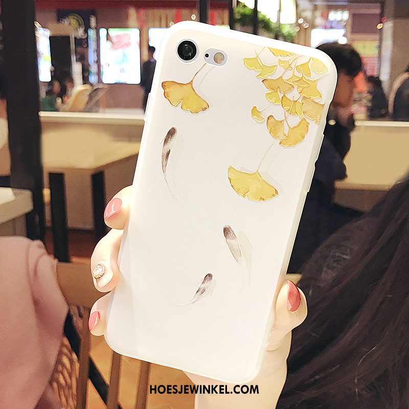 iPhone 8 Hoesje Chinese Stijl Dun Mobiele Telefoon, iPhone 8 Hoesje Bescherming Wit