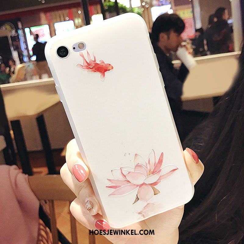 iPhone 8 Hoesje Chinese Stijl Dun Mobiele Telefoon, iPhone 8 Hoesje Bescherming Wit