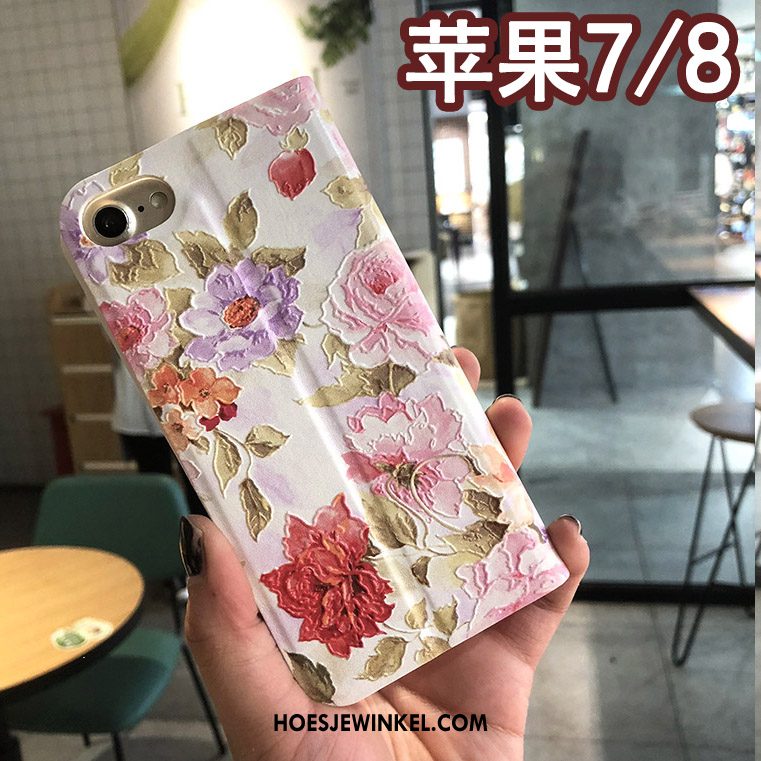 iPhone 8 Hoesje Leren Etui Folio Scheppend, iPhone 8 Hoesje Bescherming Mobiele Telefoon