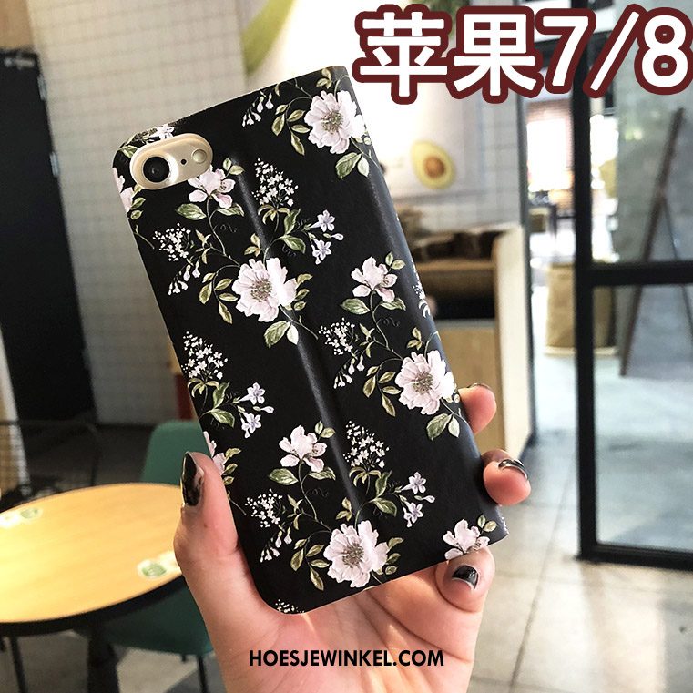 iPhone 8 Hoesje Leren Etui Folio Scheppend, iPhone 8 Hoesje Bescherming Mobiele Telefoon