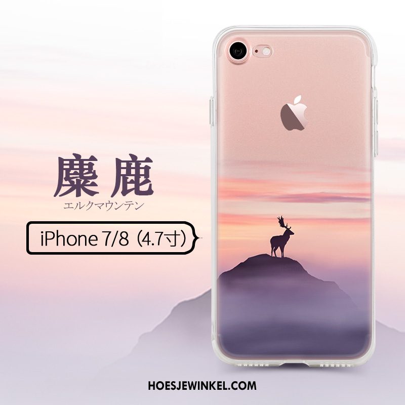 iPhone 8 Hoesje Mobiele Telefoon Roze Doorzichtig, iPhone 8 Hoesje Hanger Scheppend