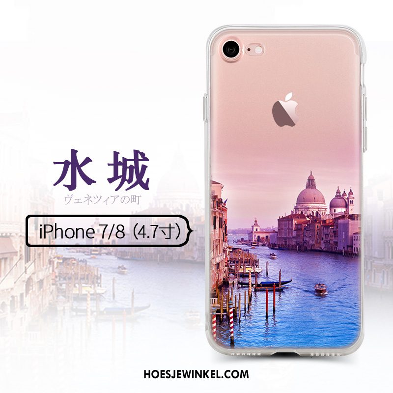 iPhone 8 Hoesje Mobiele Telefoon Roze Doorzichtig, iPhone 8 Hoesje Hanger Scheppend