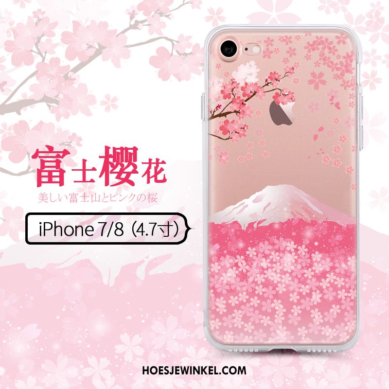iPhone 8 Hoesje Mobiele Telefoon Roze Doorzichtig, iPhone 8 Hoesje Hanger Scheppend