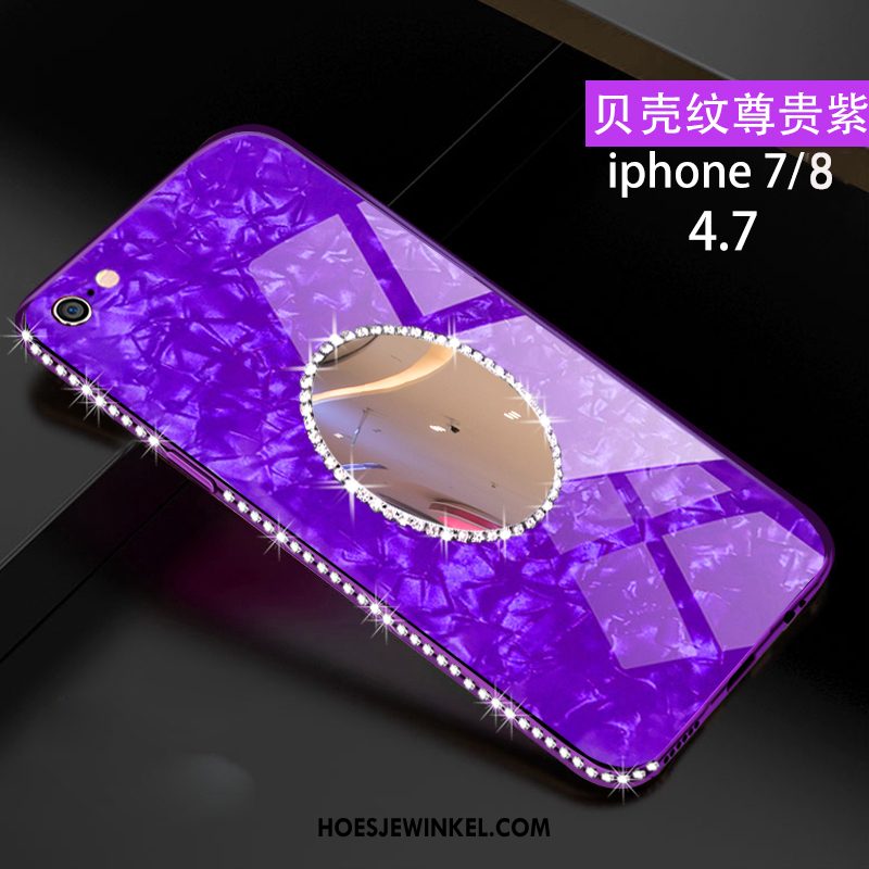 iPhone 8 Hoesje Siliconen Purper Scheppend, iPhone 8 Hoesje Met Strass Persoonlijk