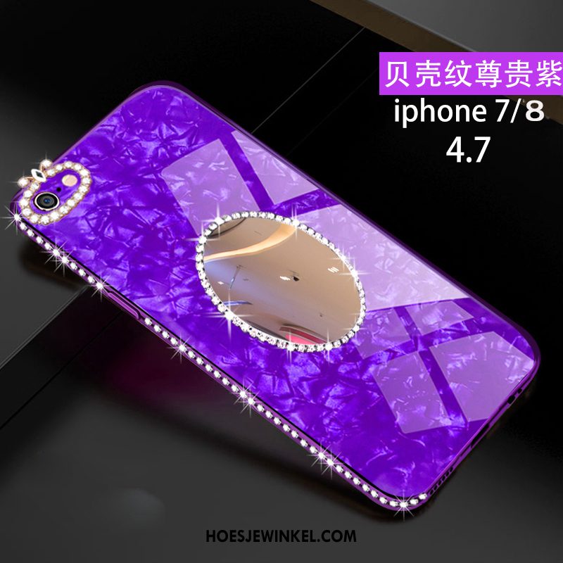 iPhone 8 Hoesje Siliconen Purper Scheppend, iPhone 8 Hoesje Met Strass Persoonlijk